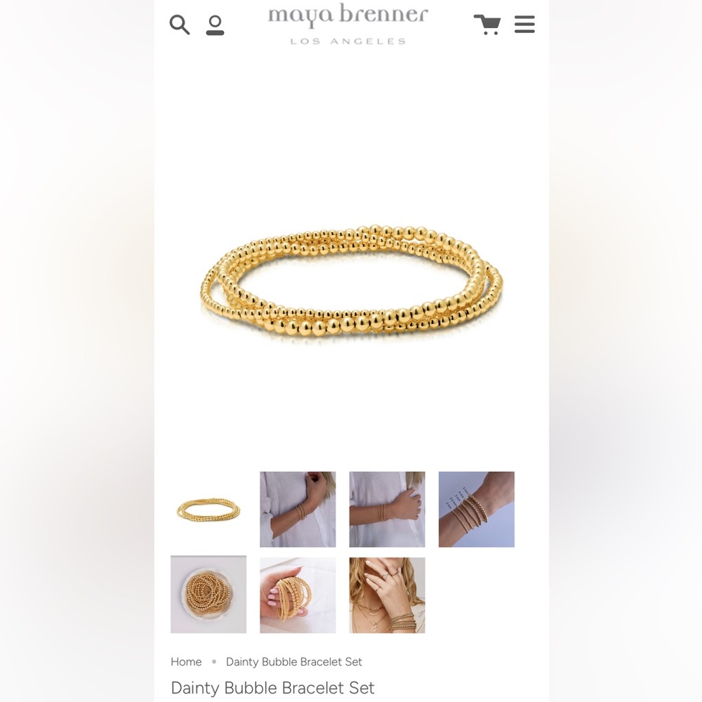 Maya Brenner Dainty Bubble Beaded Bracelet Set